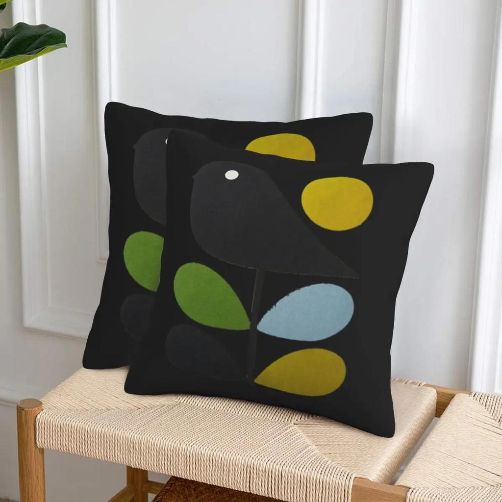 Orla Kiely Multi Stem Colorful Fabric 2 pcs Square Pillowcase Pillow Cover Cushion Comfort Throw Pillow for Home Living Room