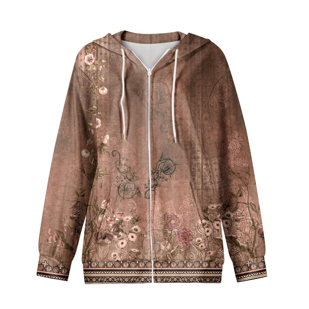 Женская повседневная модная вязаная толстовка с длинными рукавами и застежкой-молнией, с рождественским принтом