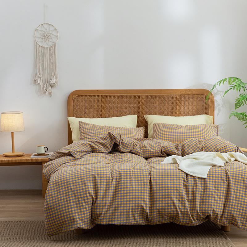 Pure cotton three-piece set, cotton simple size, quilt cover, bed sheet, bedding
