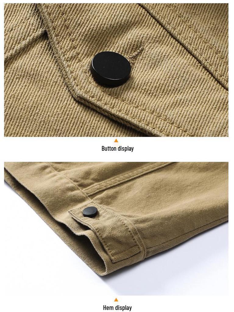 Мужская повседневная джинсовая куртка свободного кроя 2025 - модный корейский стиль для весны и осени