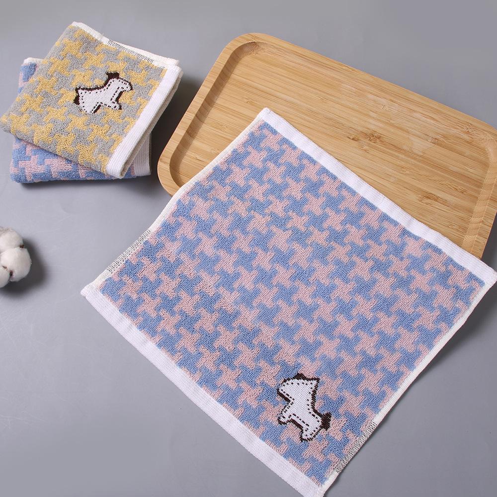 Хлопковое квадратное полотенце 25*25 см, утолщенное домашнее милое мультяшное цветное тканое жаккардовое маленькое квадратное полотенце