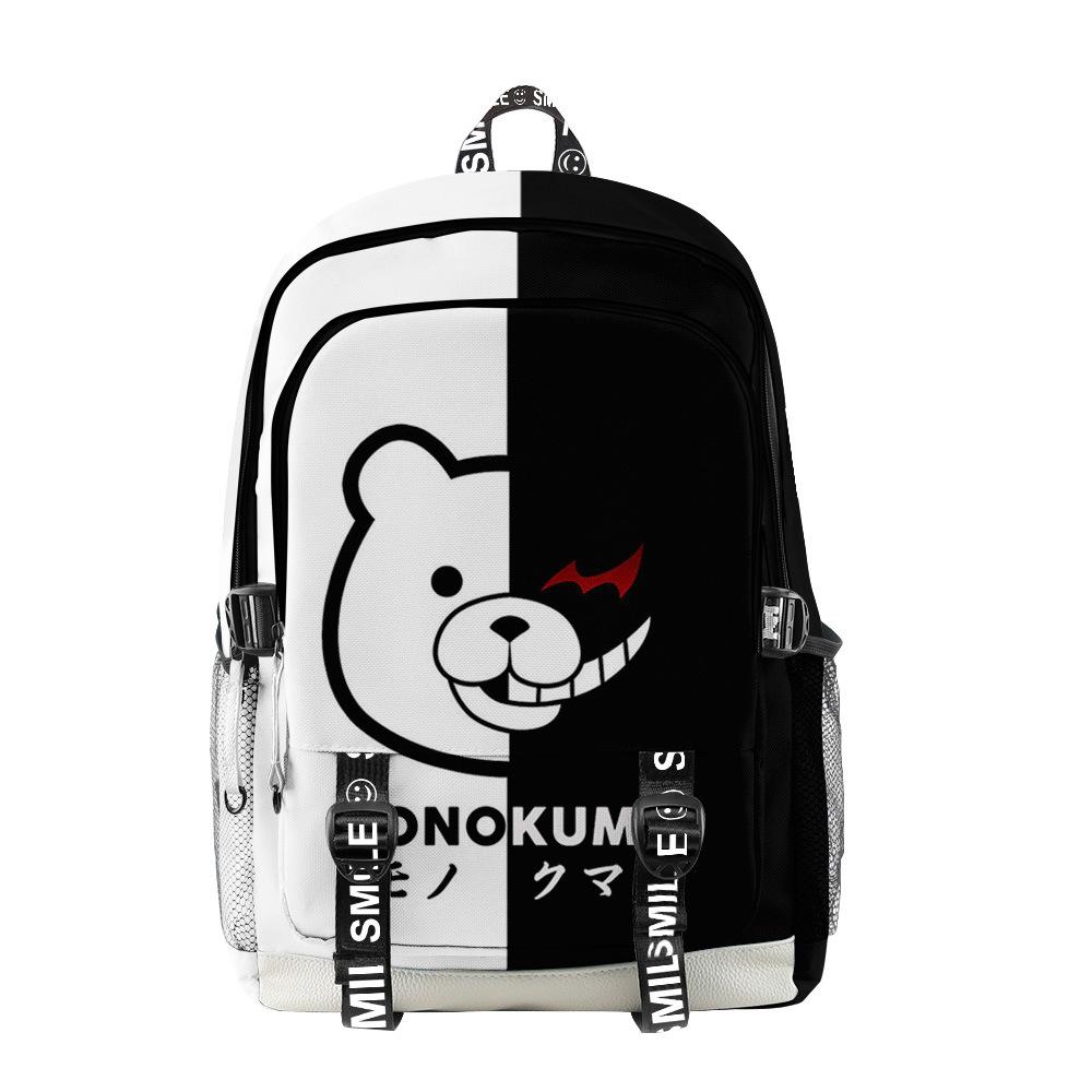 Классические японские аниме Danganronpa Монокума Школьные сумки Унисекс 3D-печать Оксфорд Водонепроницаемые Рюкзаки для ноутбуков Многофункциональные Дорожные рюкзаки