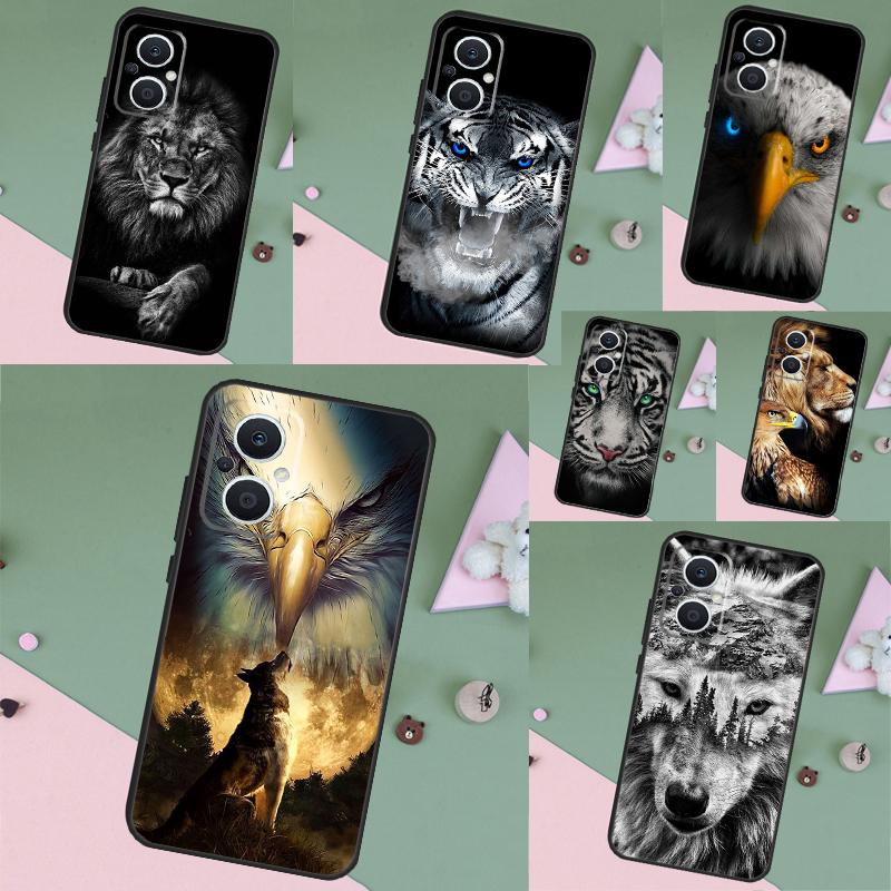Чехол с животными Лев Волк Тигр Орел для OPPO Reno 15F 13F 14F 12 11 F 10 14 15 Pro 7 8 Lite OPPO Find X9 X8 X6 X5 Pro