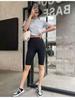 Women Shorts Thin Fitness Leggings Casual High Waist Fashion Yoga Shorts Summer Slim Knee-Length Bottoms Black Cycling Shorts Streetwear