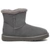 UGG MINI BAILEY BUTTON CRYSTALS Cow Split Leather Thermal Comfortable Short Snow Boots Women's Charcoal Gray 1138170-CHRC
