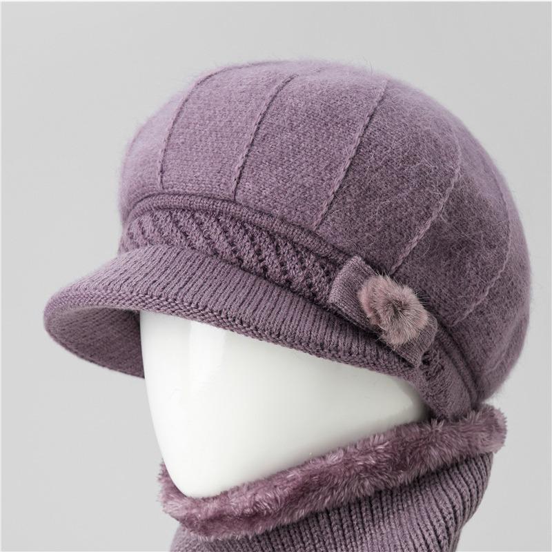 Женские шляпы осенне-зимние шерстяные шапки теплые шапки с утиным язычком для пожилых бабушек хлопковые шапки для пожилых матерей среднего возраста