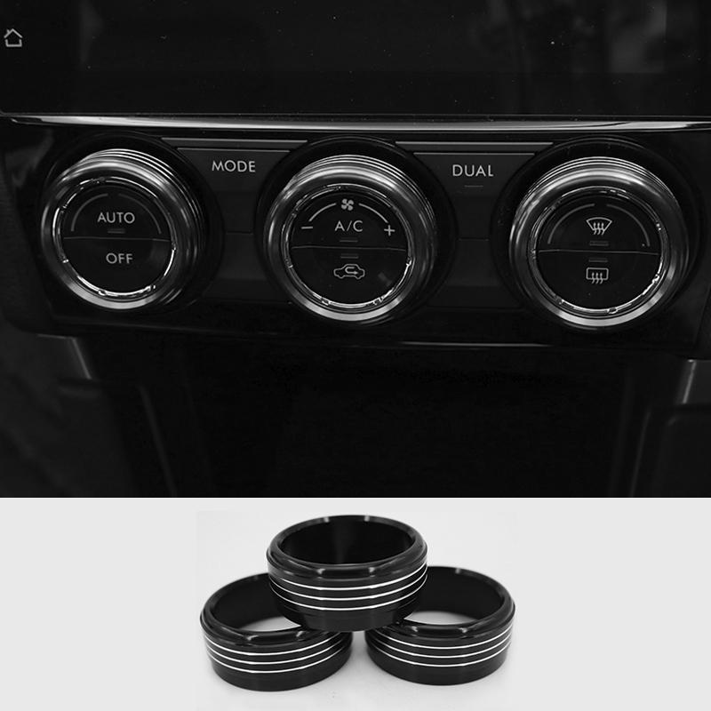 3 Pcs/set Car Air Condition Switch Knob Ring Decoration Cover For Subaru Forester SJ 2013-2018 Car Interior Decor