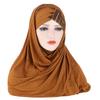 Muslim Women Long Scarf Pull On Ready Wear Instant Hijab Chemo Cap One Piece Amira Head Wrap Turban Femme Shawl Bandanas Scarves