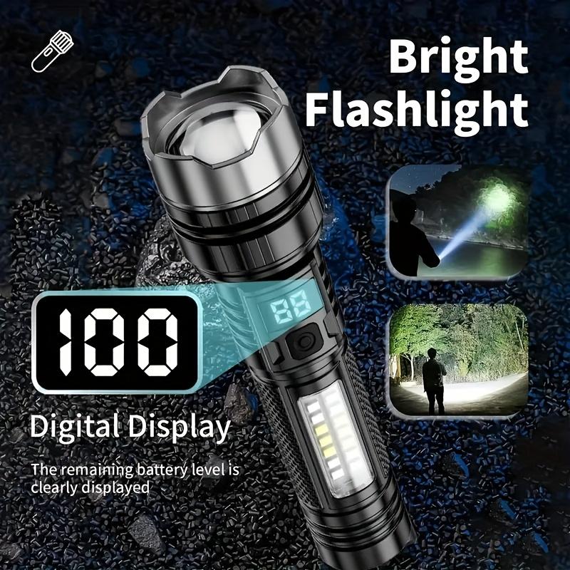 Сверхъяркий светодиодный фонарик перезаряжаемый с переменным зумом и красным/синим частотным миганием для кемпинга, рыбалки, семьи, чрезвычайных ситуаций, прочный