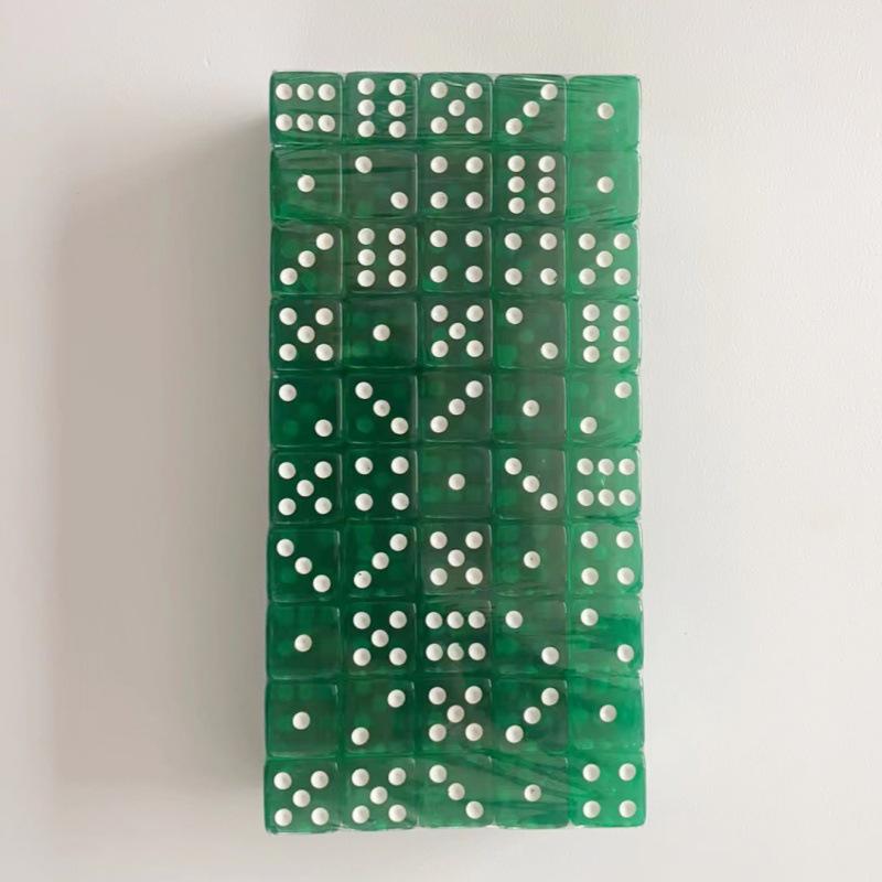 16mm Transparent Square Corner Number Dice, 50-Piece Box, 1.6cm Acrylic Right-Angle Dice