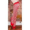 Halloween Red and White Bow Stockings, Versatile Christmas Sexy Striped Christmas Stockings, Women's Stockings