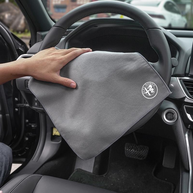 WTOM1 Microfiber Car Towel Super Absorbency Car Cleaning Care Cloth For Alfa Romeo 156 159 147 4C 8C 166 Giulia Giulietta Mito Stelvio