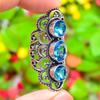 Swiss Blue Topaz Handmade 925 Sterling Silver Jewelry Ring Size 7 Y3K70