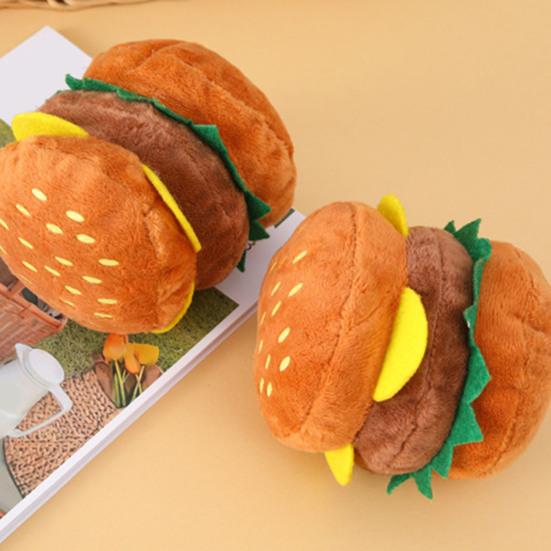 Интерактивная плюшевая игрушка для собаки, имитирующая гамбургер, со встроенным звуком, для чистки зубов, для снятия скуки, милые игрушки для собак