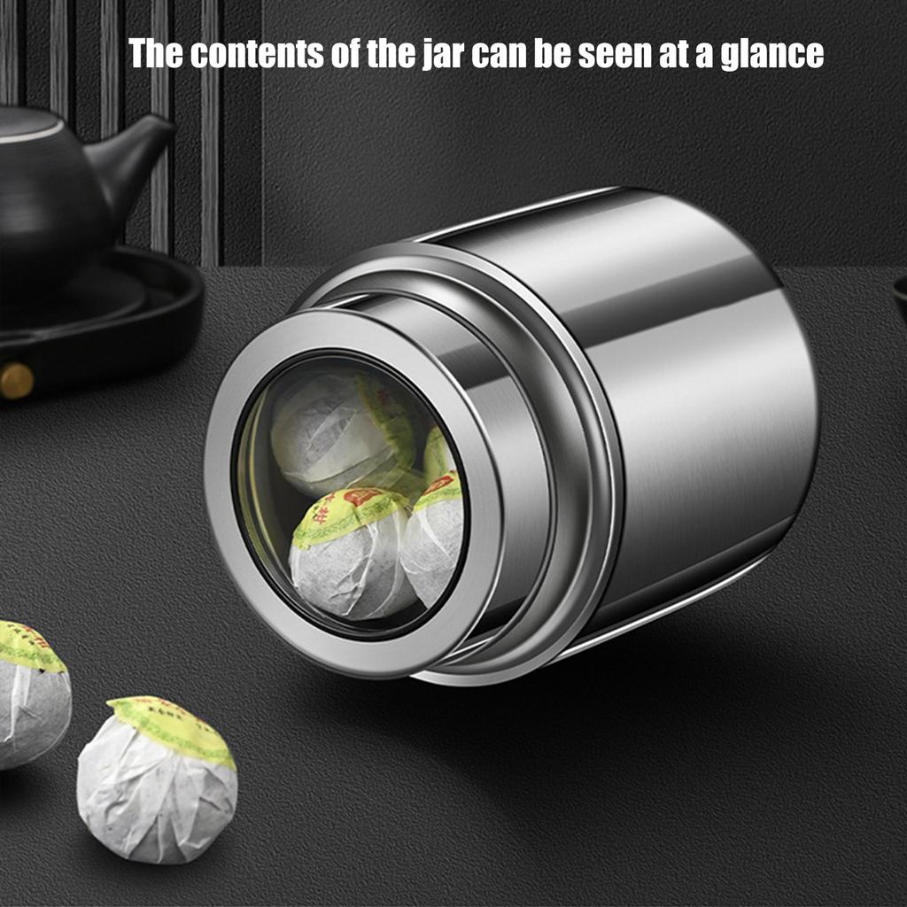 Premium 304 Stainless Steel Tea Storage Canister Tea Canister Container For Freshness And Aroma Preservation