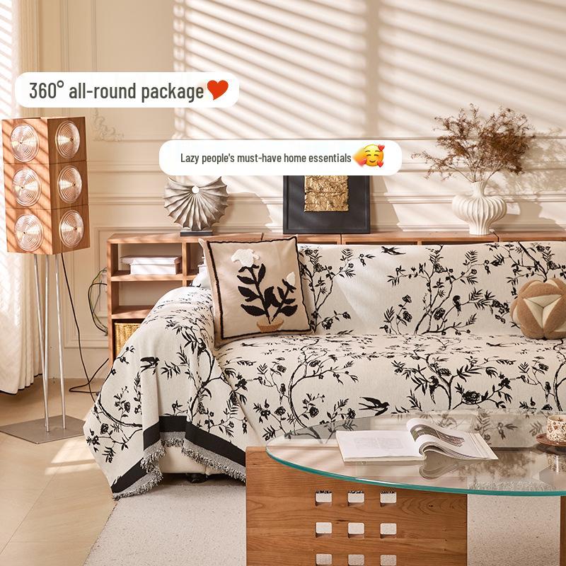 Французский Ретро Чехол на диван из шенилла - Универсальная защита от царапин кошек для четырех сезонов