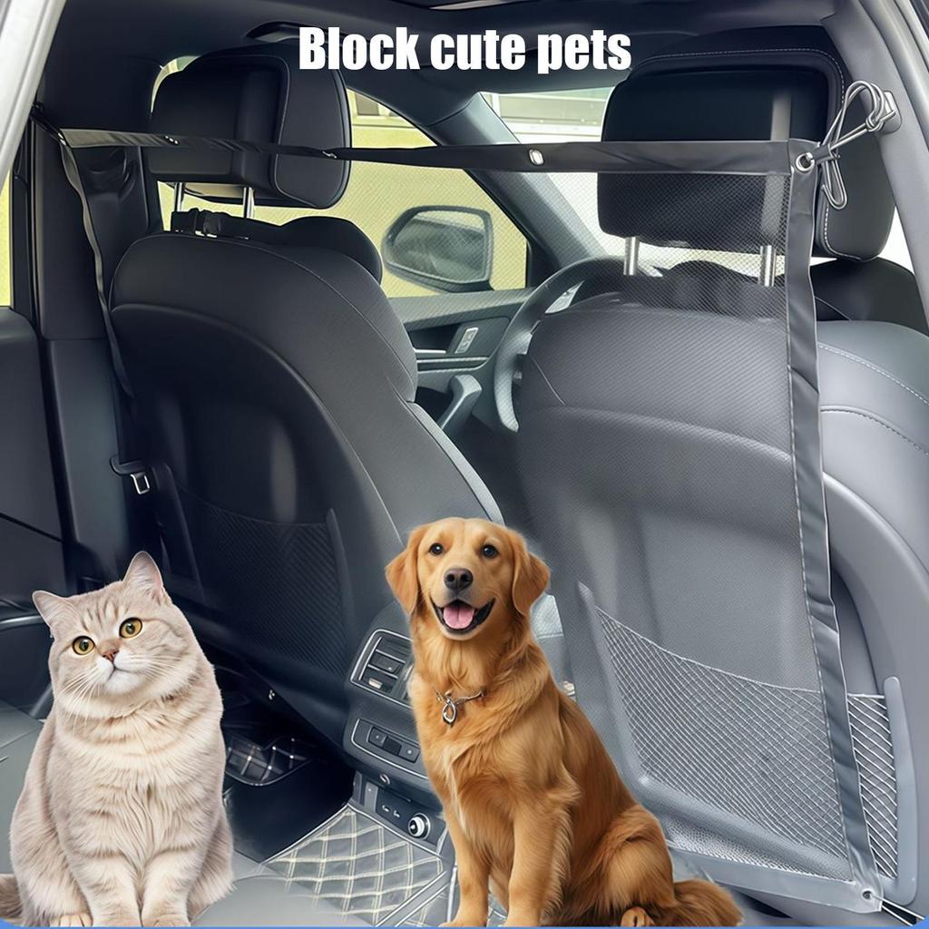 Car Dog Barrier Net Adjustable Truck Divider Back Seat Barrier Heavy-Duty Car Accessories Foldable Isolation Net for Truck
