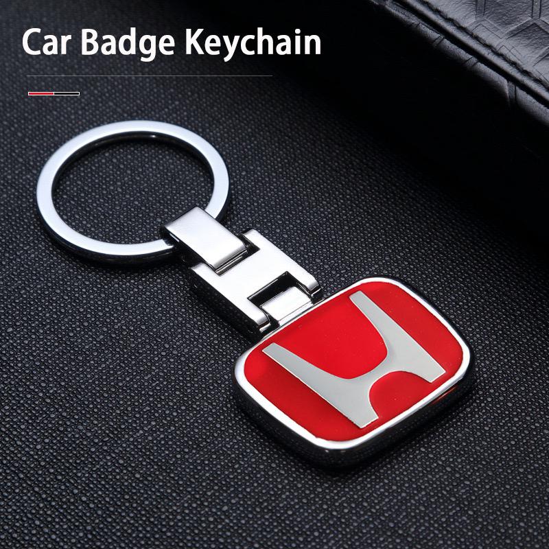 UNYDV1 Car Badge Keychain Zinc Alloy Keyring Accessories For Honda Civic FIT Accord Prelude CRV 5th City CRZ CRX Jazz HRV Pilot Odyssey