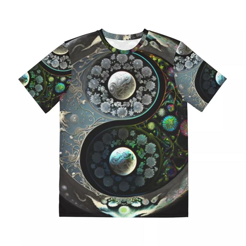 Vintage 3D Print Steel Yin Yang Tai Chi Print Mens Short-sleeve T-Shirt Casual T Shirt Couples T-shirts Chinese Style Loose Tees
