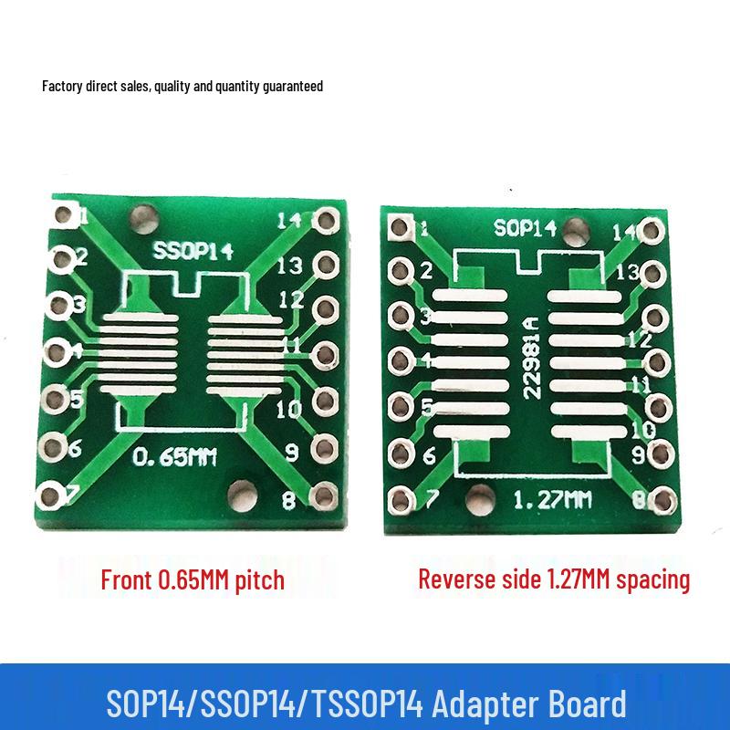 SOP8 SMD to DIP Adapter Board with SSOP8/TSSOP8 Compatibility, 0.65/1.27mm Pitch, Includes Pin Headers