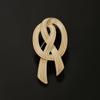French High-End Golden Rope Bow Brooch Elegant Temperament Coat Corsage Coat Suit Retro Pin