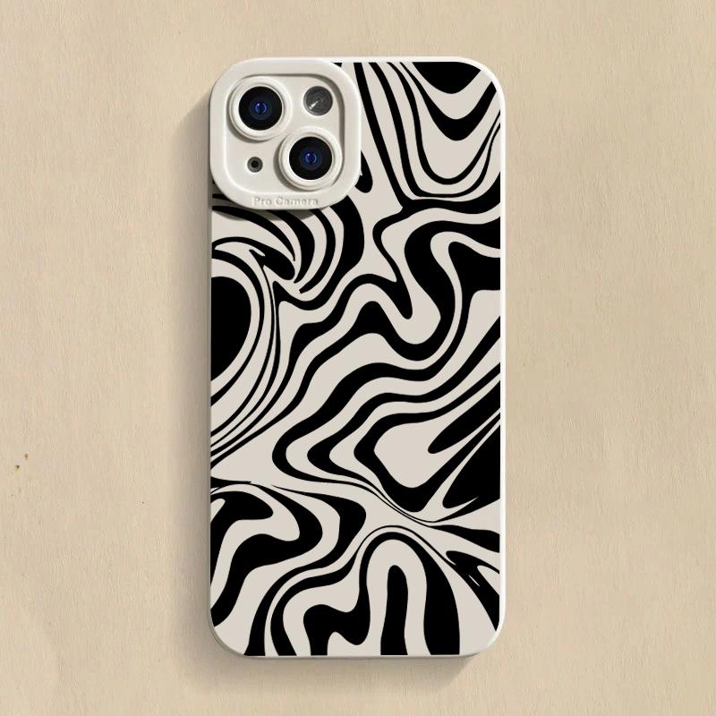 Black Wave Pattern Print Tpu Phone Case For Xiaomi Mi 14T 13T 12T Pro 14 13 12 11 Lite 5G NE Poco F6 F5 X5 M6 Pro 4G Soft Cover