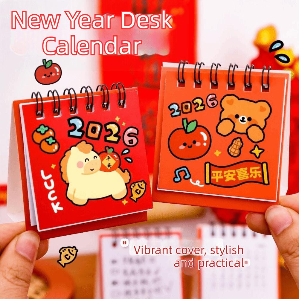 New Year 2026 Desk Calendar Cartoon Daily Planner Simple Desktop Calendar  Gifts