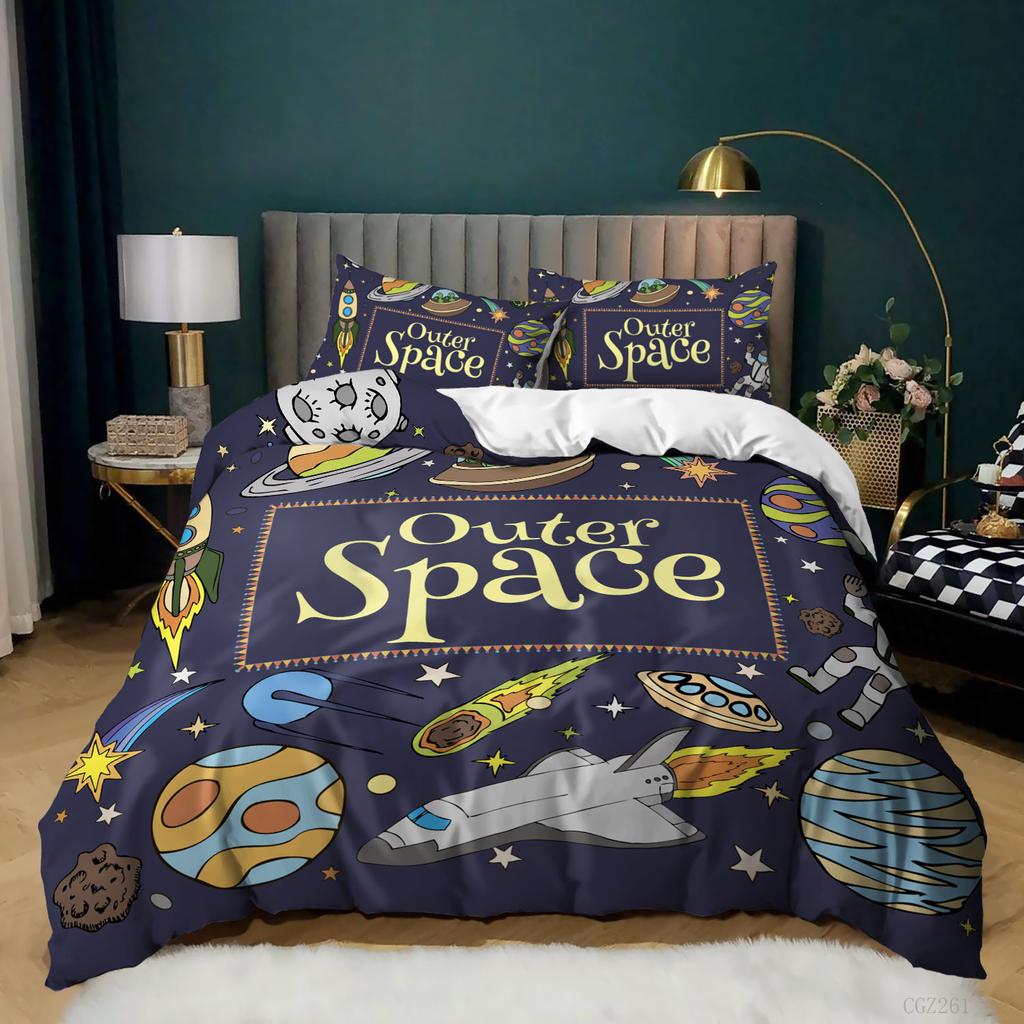 Комплекты постельного белья Galaxy Space для детей, размеры Full/Queen/King, синие комплекты пододеяльников со звездами и вселенной для мальчиков, девочек, подростков, для спальни