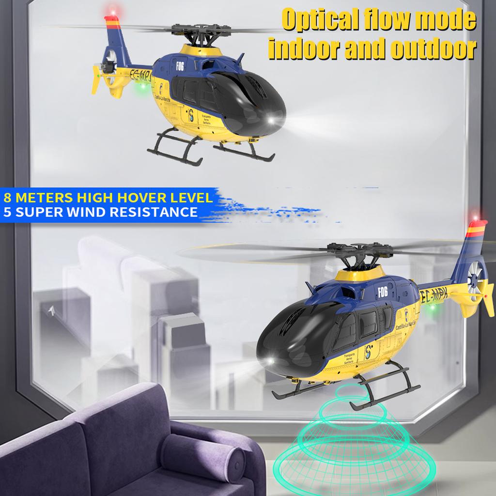 Вертолет с дистанционным управлением, бесщеточными двигателями, удержанием высоты, гироскопом, функцией позиционирования по оптическому потоку и светодиодными огнями,