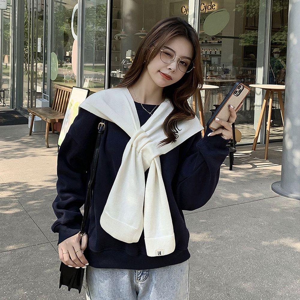 Accessories Women Korean Style Scarves Female Cashmere Shawl Knitted Wool Scarf Solid Color Wraps