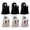 1/2/3/4/6Pcs Halloween Middle Finger Ghost Figurine Mini Spooky Ghost Statue Holiday Party Home Office Desktop Decoration Ornament