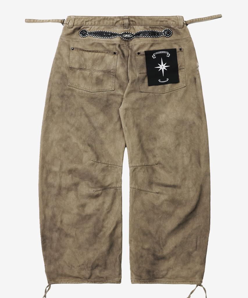 BADBLOOD Viper Gemstone Curved Pants - Dusty Beige