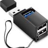 Мини 3-портовый USB3.0 свисток-хаб: Высокоскоростной, портативный, адаптер-разветвитель с прямым подключением
