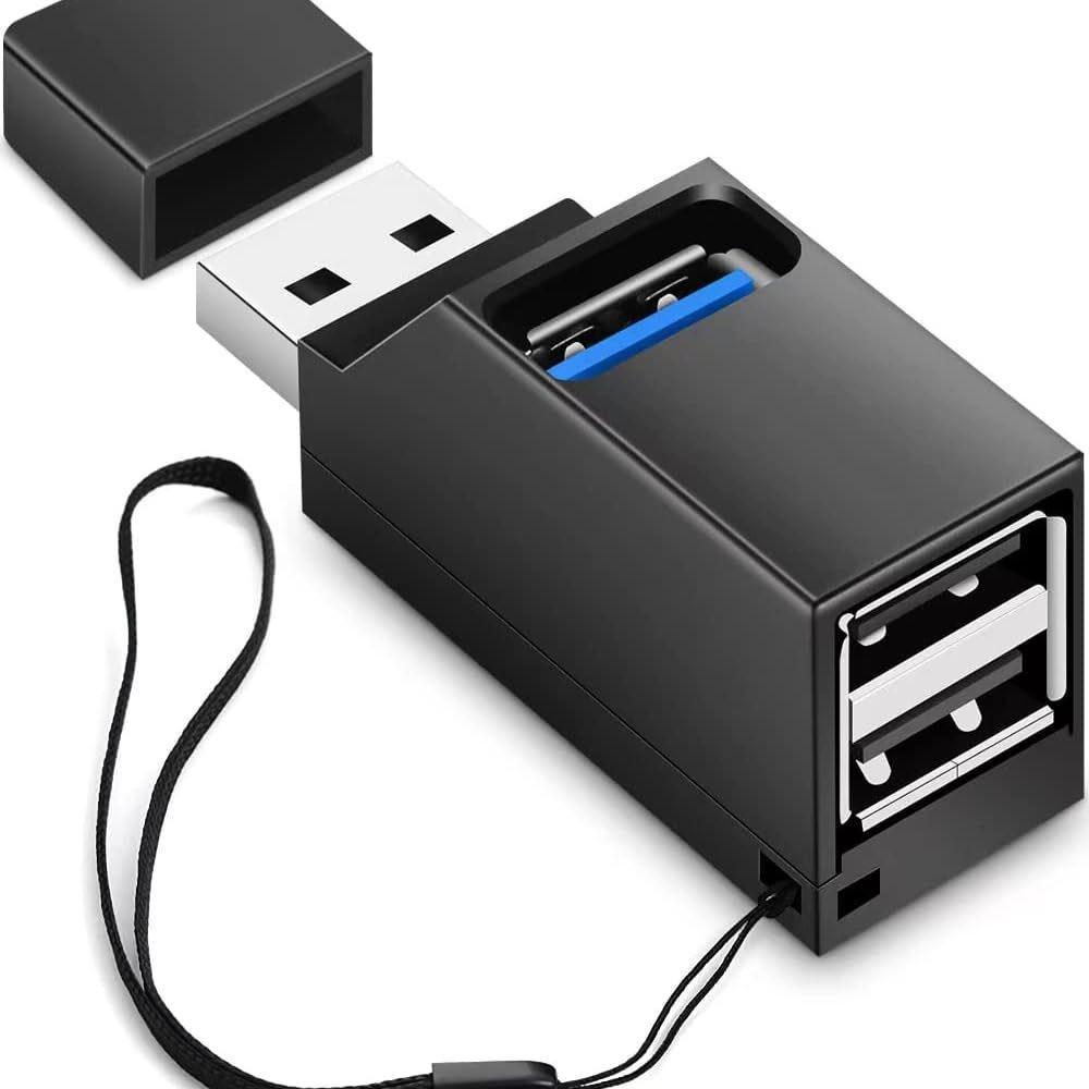 Мини 3-портовый USB3.0 свисток-хаб: Высокоскоростной, портативный, адаптер-разветвитель с прямым подключением