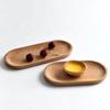 Japanese Tableware Wooden Plate Beech Oval Tray Mini Solid Wood Small Plate Children's Whole Wood Plate Wooden Plate 18cm