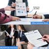 4pcs A4 Clipboard Folders, Black Plastic Writing Boards with Metal Rings, Durable Job Ticket Holders for Notes, Forms, Documents