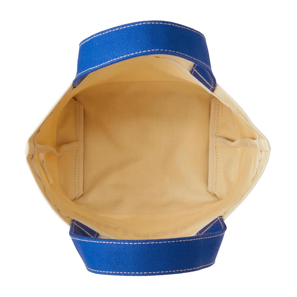 MIKIHOUSE 10-8227-686 Web Limited Blue Logo Canvas Tote Bag 100 Percent Cotton Made in Japan W35 x H21 D13 cm