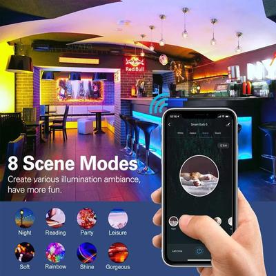 WIFI/Bluetooth E27 светодиодная лампочка Tuya A60 RGB+WW+CW Alexa Lamp Smart Life APP голосовое управление Alice Google для домашнего декора комнаты