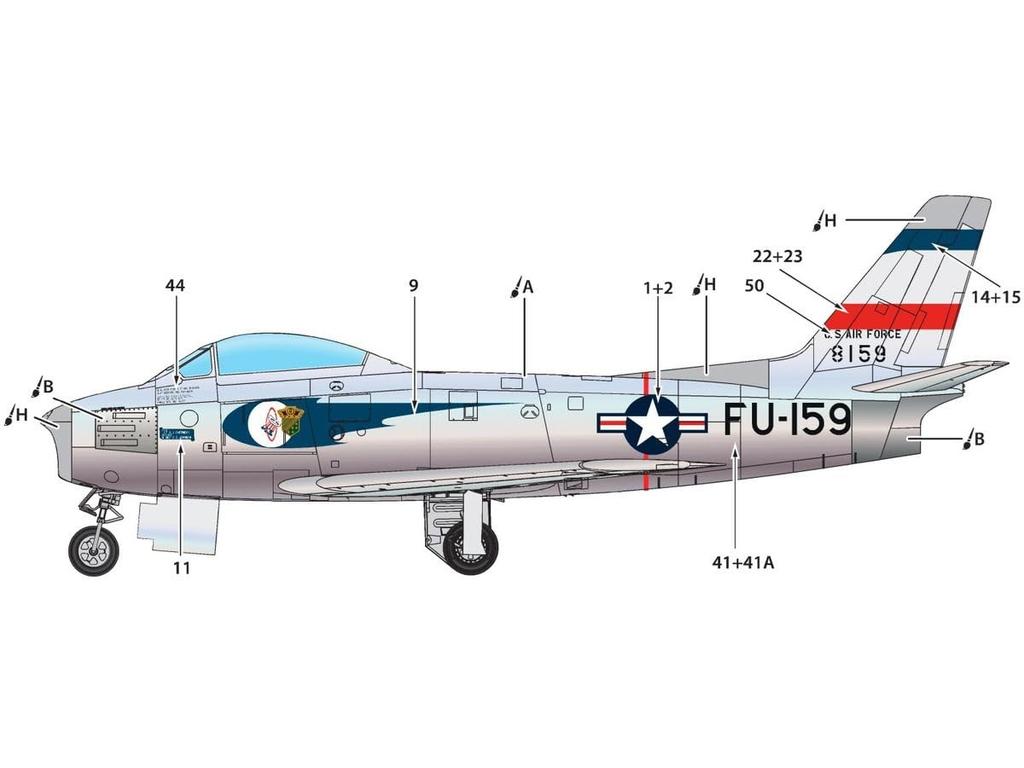 Прозрачная пластиковая модель Sabre CPU72054 Prop! 1/72 Ф-86А (Самолет)