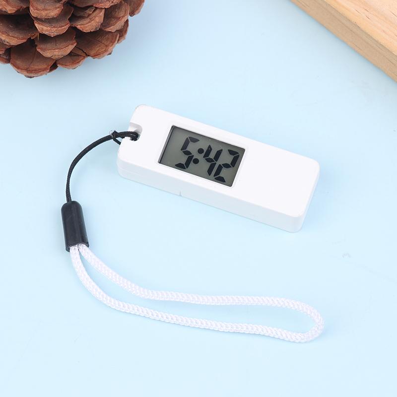 1Pc Luminous Led Keychain Pocket Watch Mini Silent LCD Digital Display Electronic Clock Portable Student Exam Travel Pocket Watc