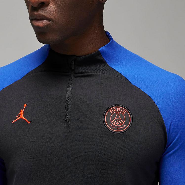Jordan Футболка Paris Saint-Germain Training Series с логотипом, цветные блоки, облегающая, с длинным рукавом, мужская, черная DN1259-011