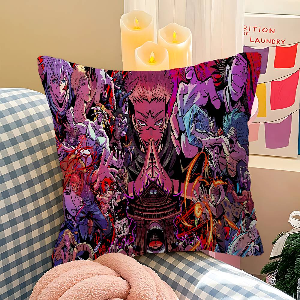 Anime J-Jujutsu K-Kaisen Pillow Gift Home Office Decoration Pillow Bedroom Sofa Car Cushion Coverpillow Case