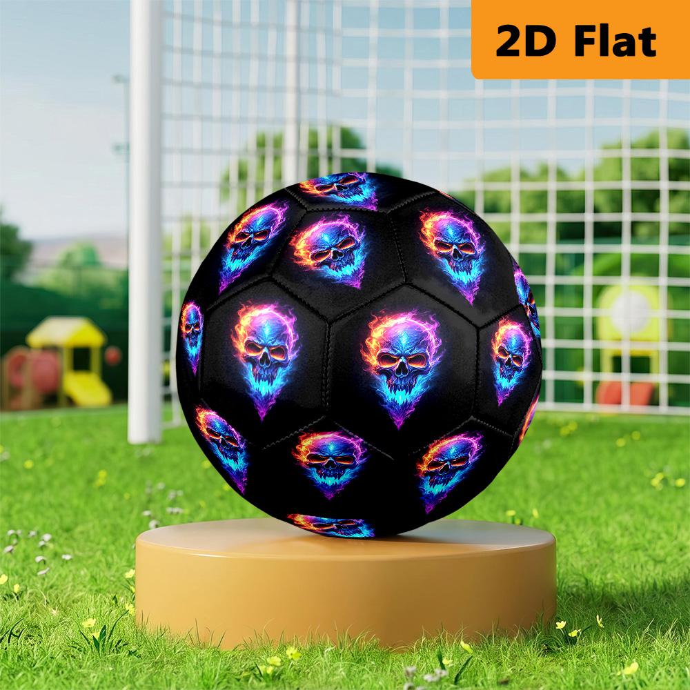 Neon Flame Skull Size Soccer Ball High Elasticity Match Universal Unique Gift Soccer Ball Suitable For Both Training And Competition Outdoor Sports