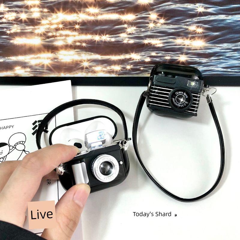 Искусственная Ретро Камера Подходит для Sony Ericsson SL6 Защитный Чехол SR10 со Шнурком Силиконовый Чехол для Наушников Sr13 Клик Вспышка Ins