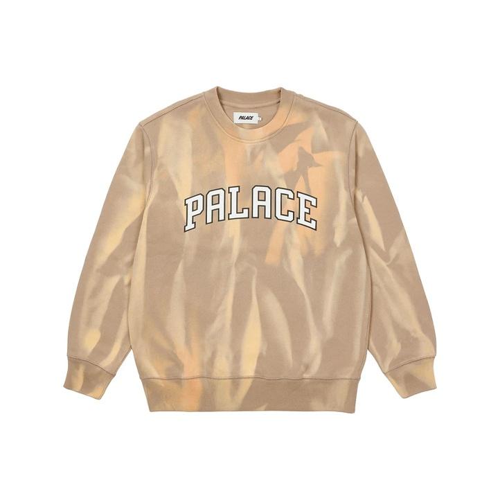 Palace Спортивная толстовка с круглым вырезом и надписью Try-Dye, унисекс, бежевая толстовка P20CS014
