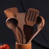 Набор из 5 деревянных лопаток, набор из 5 прорезей, плоский деревянный шпатель, набор из 5 деревянных лопаток, антипригарная кухонная утварь для смешивания, гриля и готовки