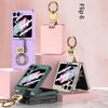 Ring Holder Phone Case for Samsung Galaxy Z Flip 6 5 4 3 Flip6 Flip5 Flip4 Flip3 5G Frosted Plastic Hard Shell Ultra Thin Shockproof Protective Cover