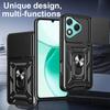 For Honor 400 Lite Case with Slide Camera Lid PC+TPU Kickstand Phone Cover