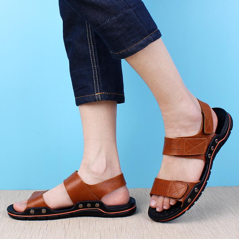 Fashion Men's New Summer Breathable Men's Sandals Fashion Trend Beach Shoes Slippers Sandals Mens Sandals Summer Genuine Leather Sandals