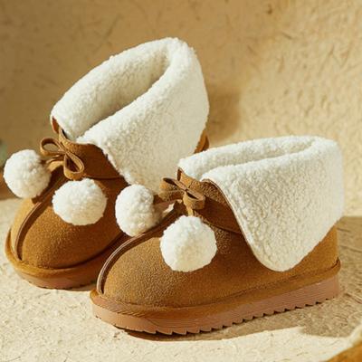 Зимние теплые хлопковые ботинки бархатные детские короткие ботинки для девочек зимние ботинки